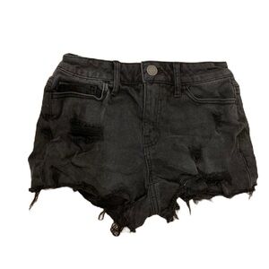 SO Black Jean Shorts Distressed Raw-Edge Sz. 3/26W